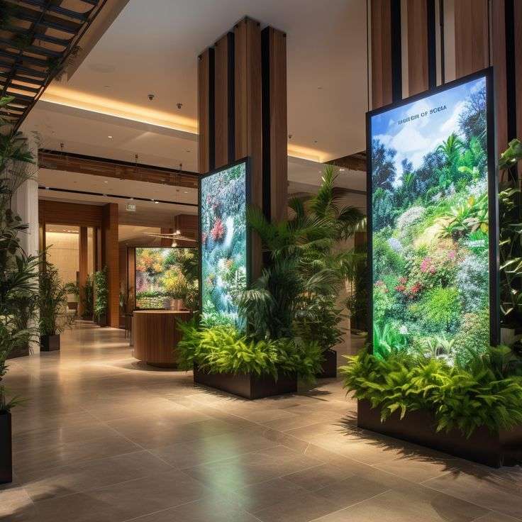 Digital Screens in Lobby Hallway